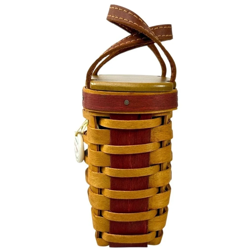 Longaberger LITTLE SHOPPER BASKET 2008 Tree Trimming Lid Liner Protector Tie-on